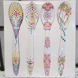 Sun Goddess, Kitchen accents, Tea Lovers, Handcrafted, Dots, Original, Spoons